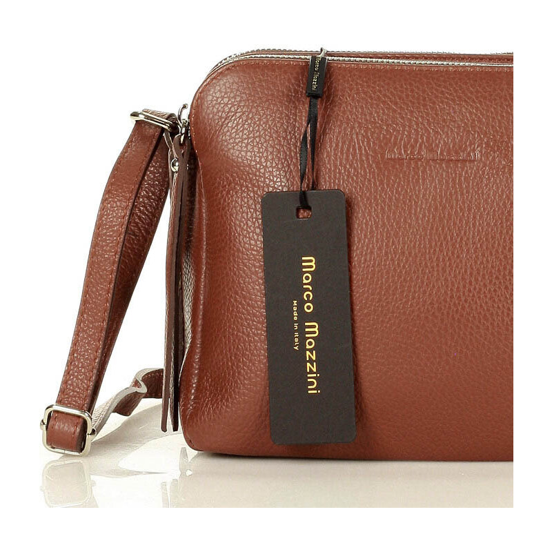 Kožená crossbody kabelka Mazzini MM410 hnědá