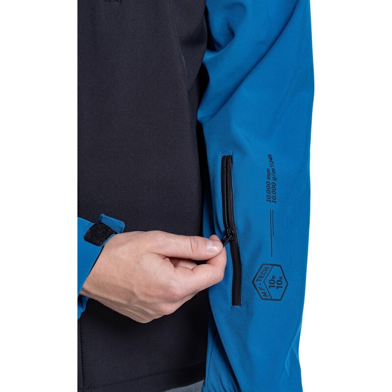 Meatfly pánská softshell bunda Rasmussen Ocean Blue/Black | Černá