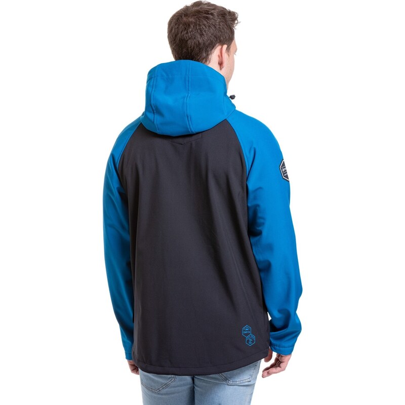 Meatfly pánská softshell bunda Rasmussen Ocean Blue/Black | Černá