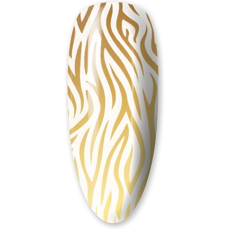 Zdobicí fólie na nehty - Gold Zebra, 100cm