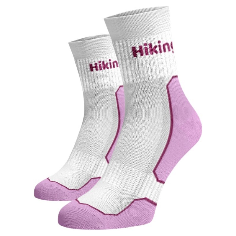 Hrubé funkční ponožky Hiking - bílofialové