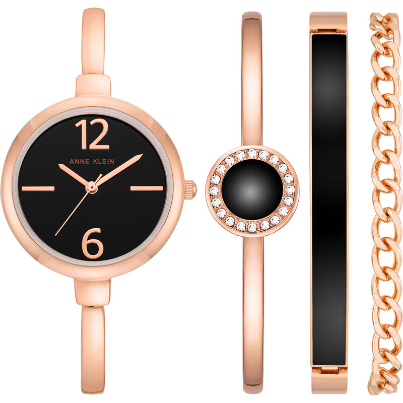 Anne Klein dárková sada hodinek AK/3290BKST 88205634