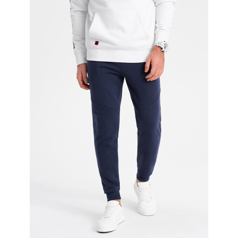 Ombre Clothing Pánské tepláky joggers - tmavě modré V4 OM-PASK-22FW-008