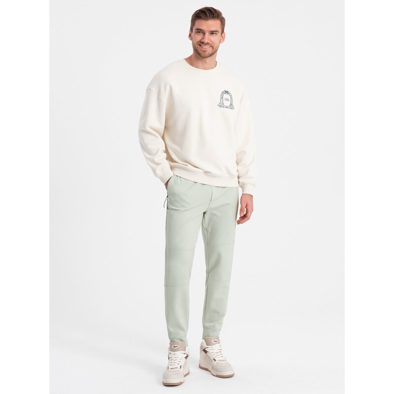 Ombre Clothing Pánské tepláky joggers - světle mátové V3 OM-PASK-0142