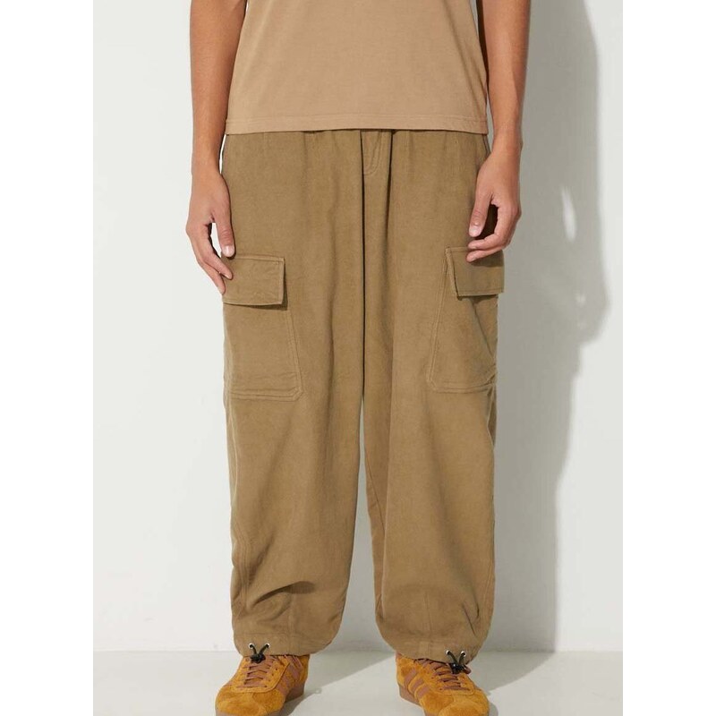 Kalhoty Universal Works Loose Cargo Pant pánské, béžová barva, ve střihu cargo, 29148