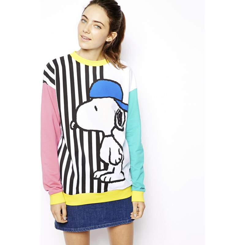 ASOS Sweatshirt with Skater Snoopy Stripes