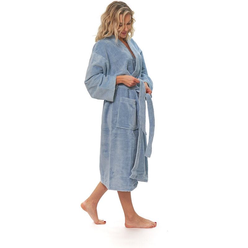 Interkontakt Dámský župan kimono, Fog Blue S