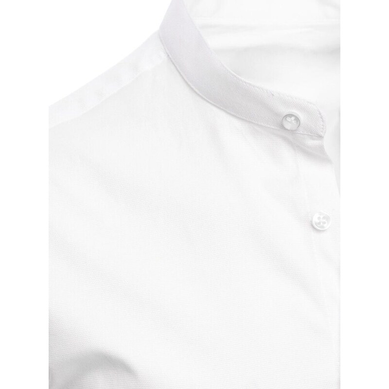 Dstreet Trendy bílá košile se stojacím límcem