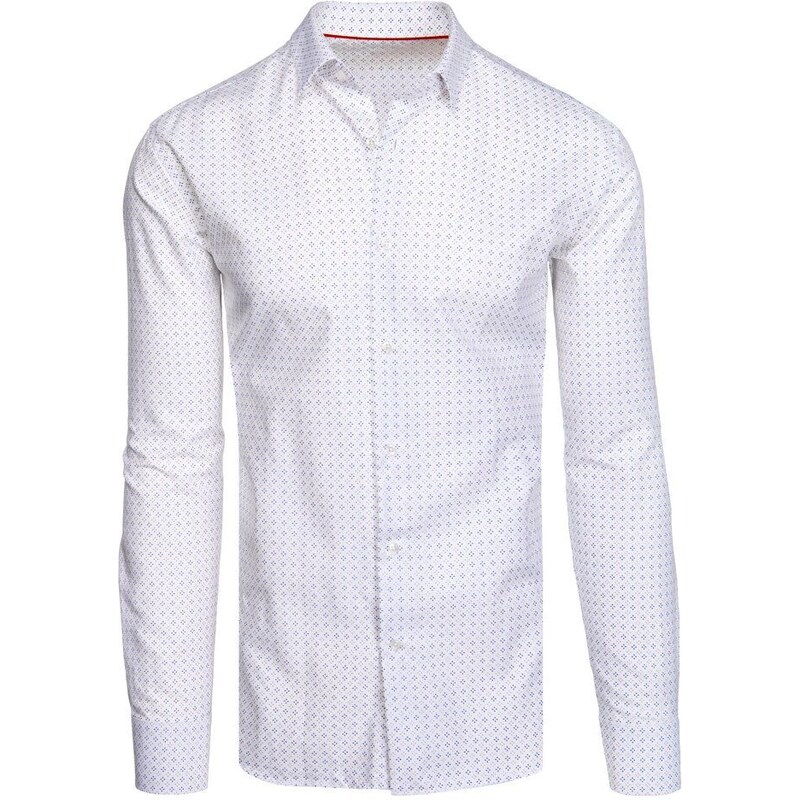 Dstreet Trendy bílá košile s jemným vzorem