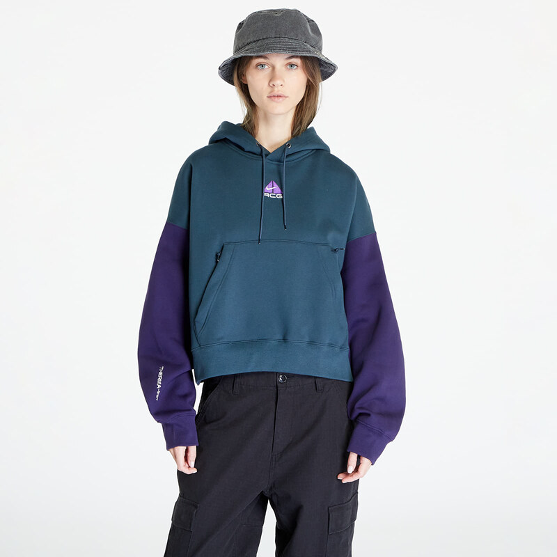 Dámská mikina Nike ACG Therma-FIT Women's "Tuff Knit" Fleece Hoodie Deep Jungle/ Purple Ink/ Summit White