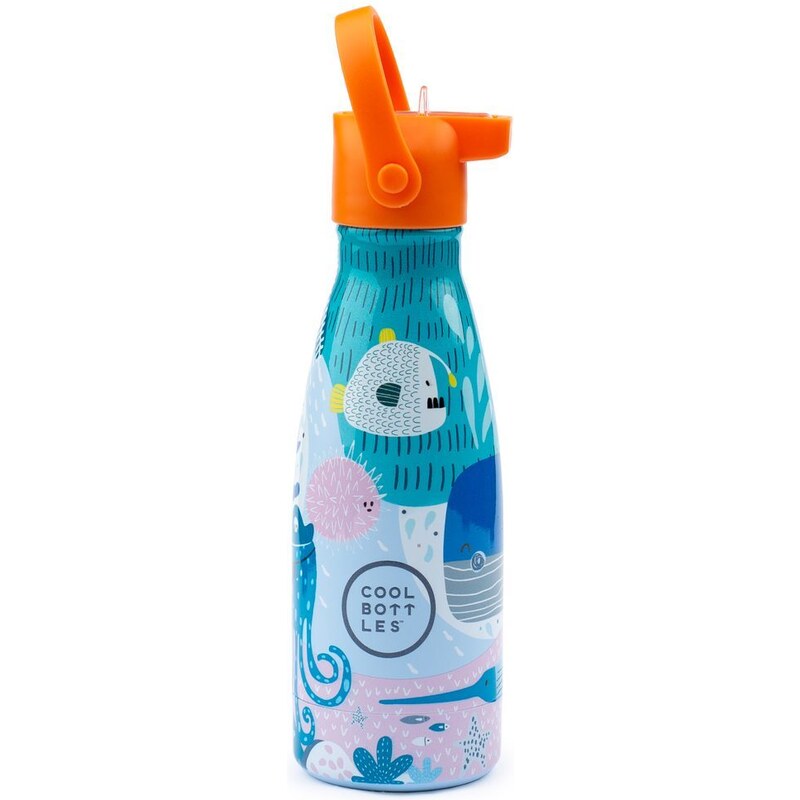 Cool Bottles Dětská nerezová termolahev Kids 3D třívrstvá 260 ml žlutá