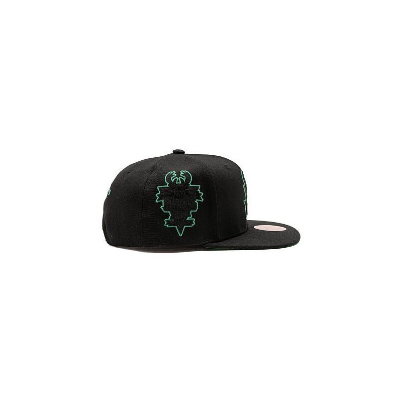 Kšiltovka Mitchell & Ness Tc Bottoms Snapback Hwc NBA MILWAUKEE BUCKS Black