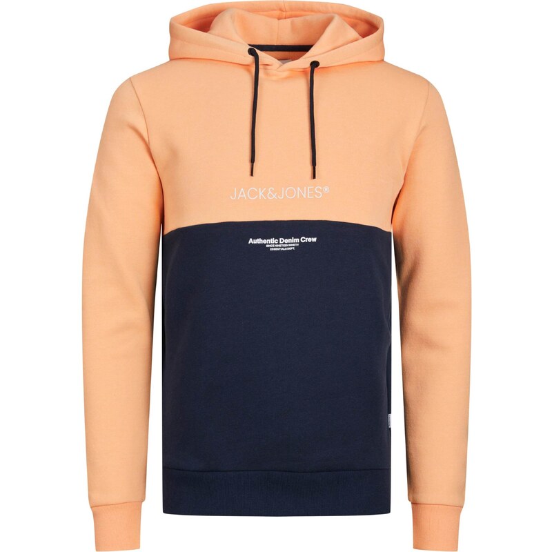 JACK & JONES Mikina JJERyder námořnická modř / meruňková / černá