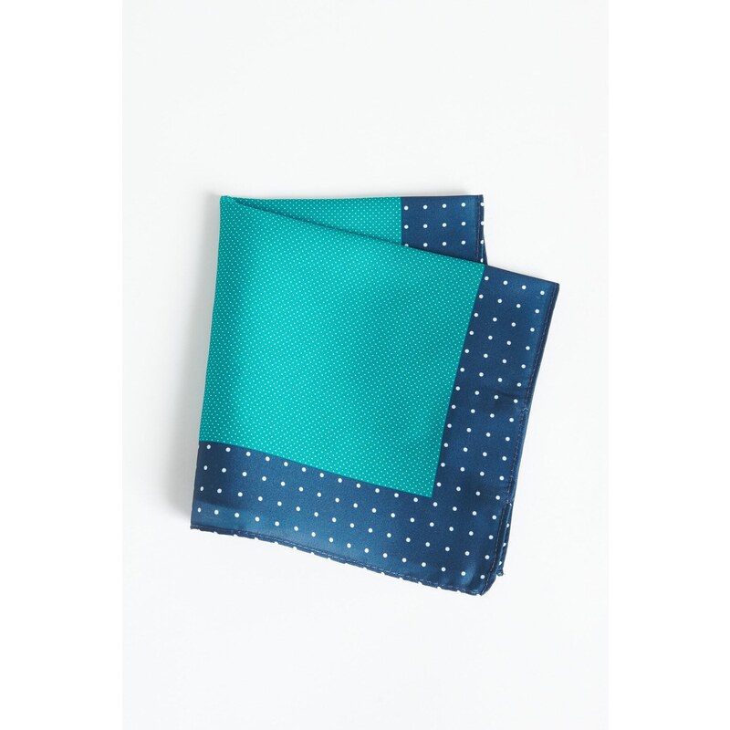 ALTINYILDIZ CLASSICS Men's Green-Navy Blue Patterned Handkerchief