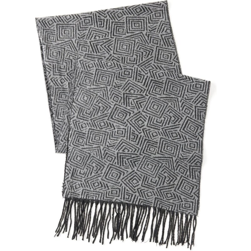 AC&Co / Altınyıldız Classics Men's Grey-black Patterned Scarf