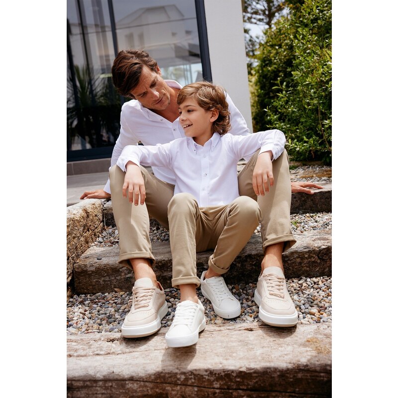 ALTINYILDIZ CLASSICS Pánské béžové slim fit bavlněné pružné