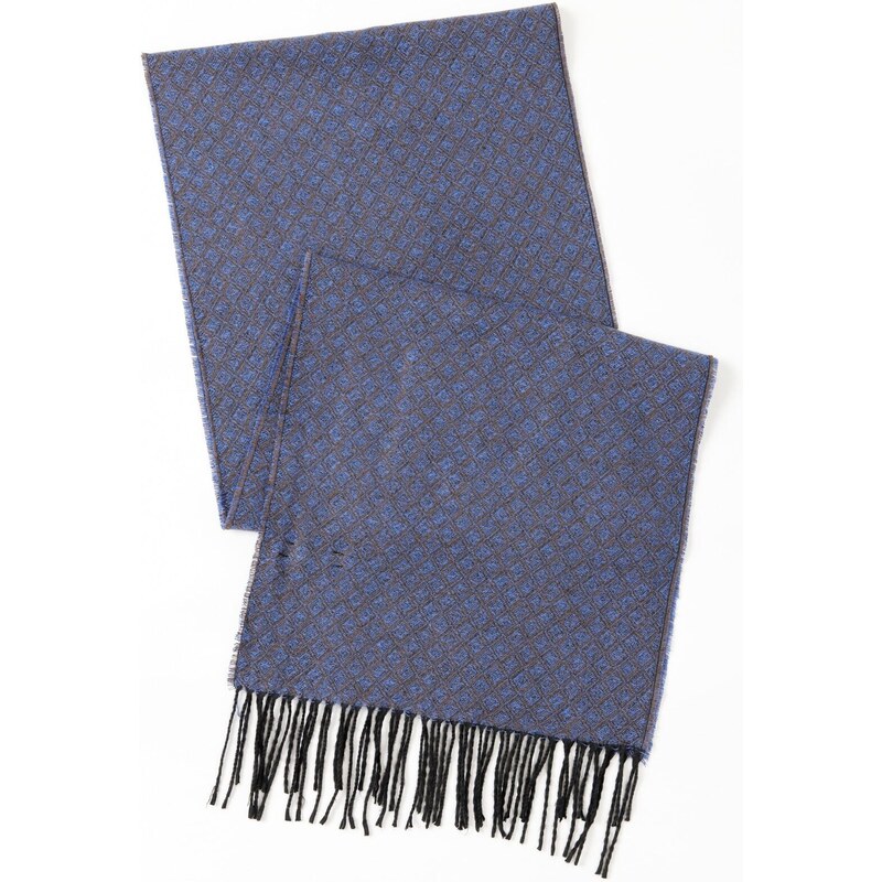 ALTINYILDIZ CLASSICS Men's Navy Blue-brown Patterned Scarf