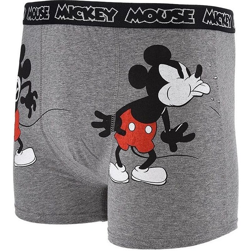 šedé pánské boxerky mickey mouse -