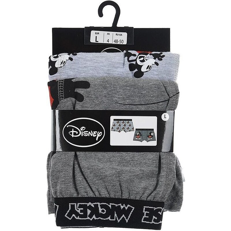 šedé pánské boxerky mickey mouse -