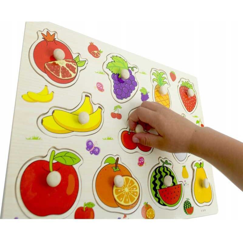 KomfortHome Montessori dřevěná skládačka s ovocem