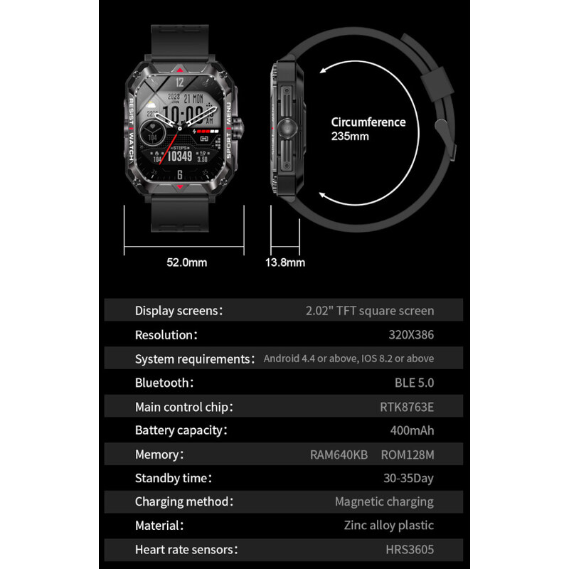 Chytré hodinky smart DA-Taiwan 9922-ORNG