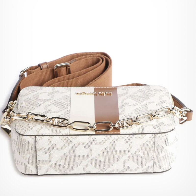 Michael Kors crossbody kabelka jet set sm Empire camera vanilla