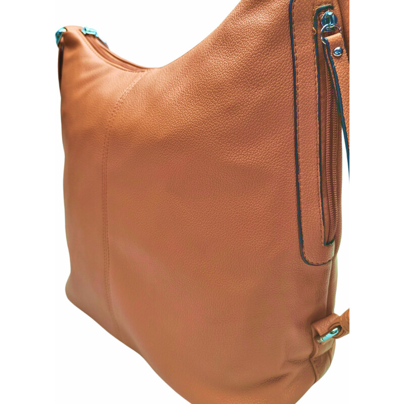 Tapple Velký středně hnědý kabelko-batoh s bočními kapsami