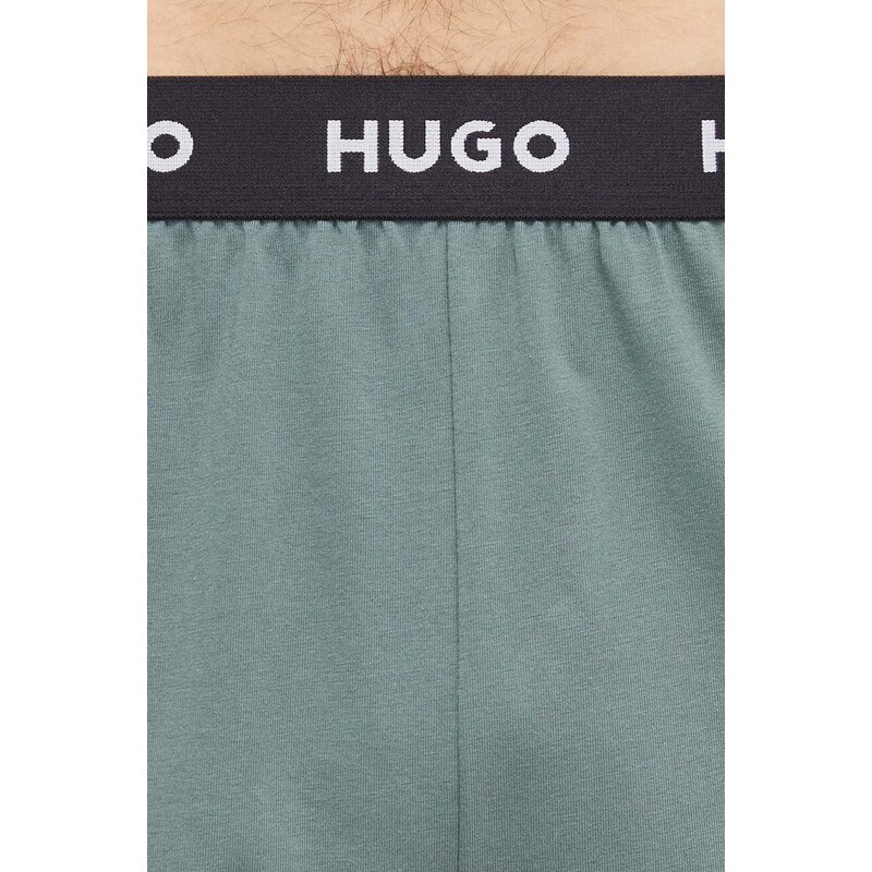 Pyžamové šortky HUGO zelená barva