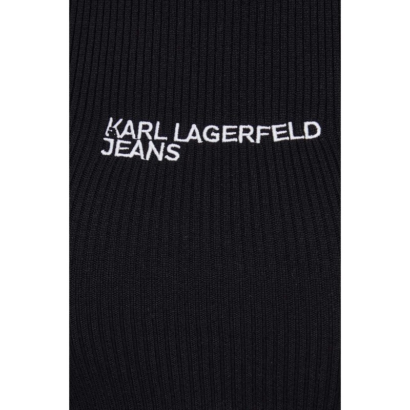 Bavlněné šaty Karl Lagerfeld Jeans černá barva, mini