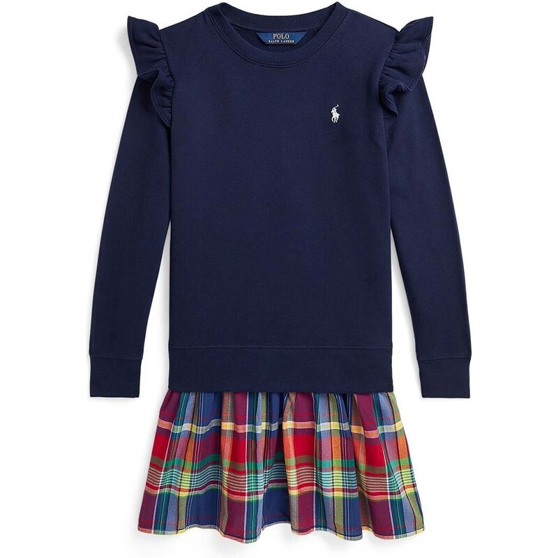 Dívčí šaty Polo Ralph Lauren tmavomodrá barva, mini