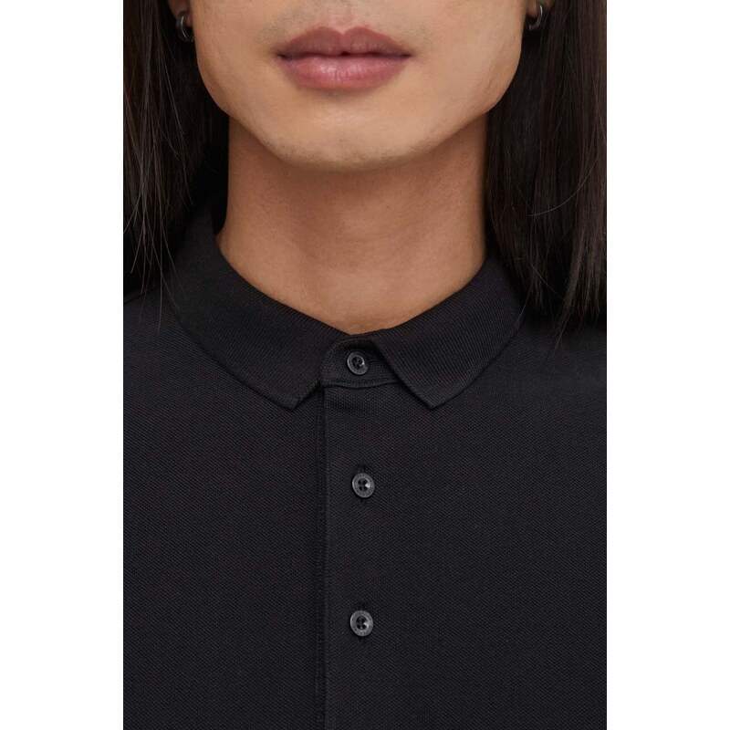 Bavlněné tričko s dlouhým rukávem Superdry černá barva