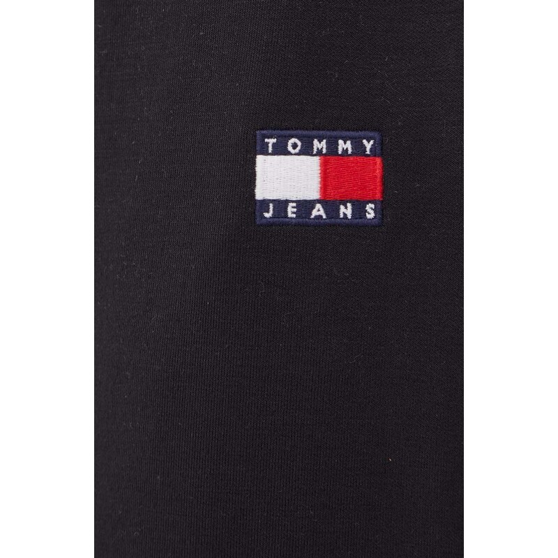 Tepláky Tommy Jeans černá barva, hladké