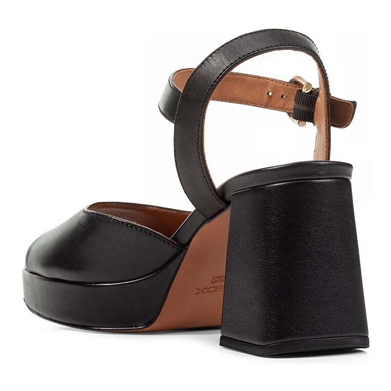 Kožené sandály Geox D SOLEDEA A černá barva, D36RHA00043C9999