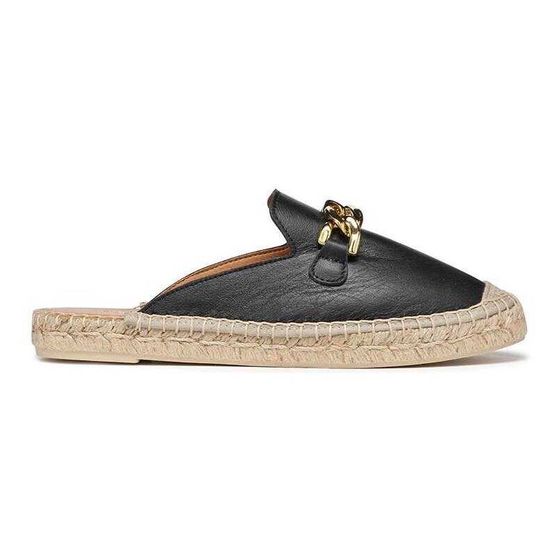 Kožené espadrilky Geox D LAMPEDUSA B černá barva, D36V0B00085C9999