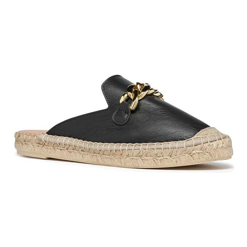 Kožené espadrilky Geox D LAMPEDUSA B černá barva, D36V0B00085C9999