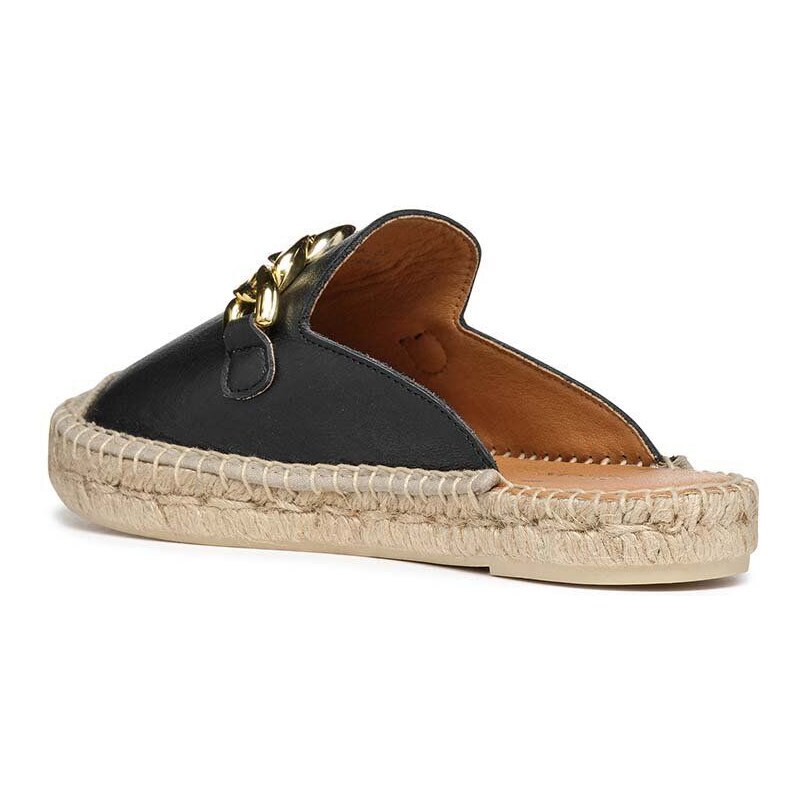 Kožené espadrilky Geox D LAMPEDUSA B černá barva, D36V0B00085C9999