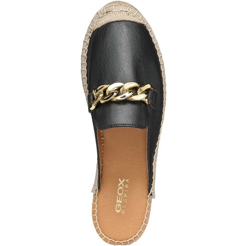 Kožené espadrilky Geox D LAMPEDUSA B černá barva, D36V0B00085C9999