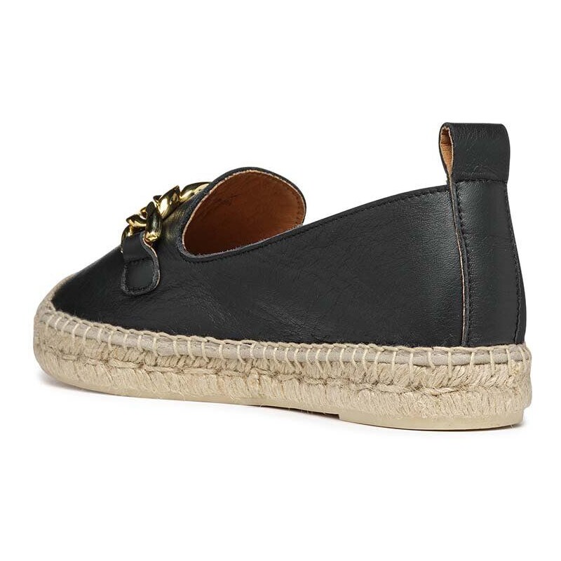 Kožené espadrilky Geox D LAMPEDUSA A černá barva, D36V0A00085C9999