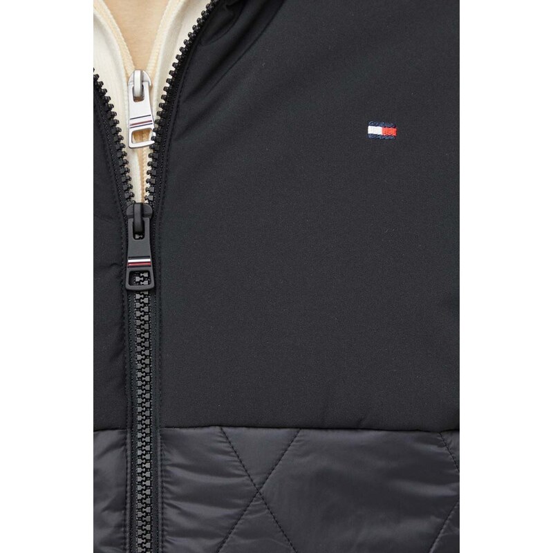 Bunda Tommy Hilfiger pánská, černá barva, přechodná