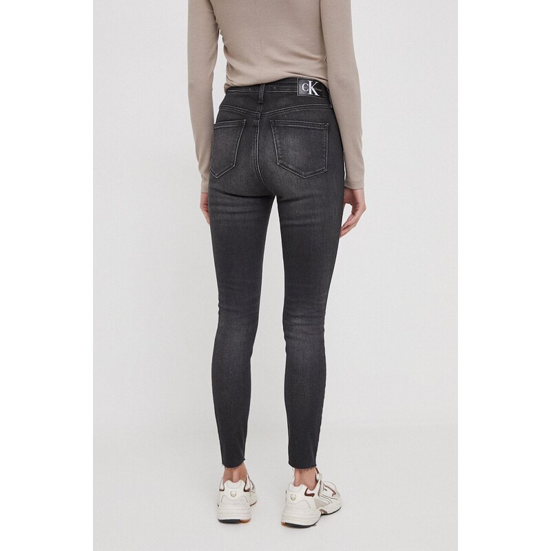 Džíny Calvin Klein Jeans dámské, černá barva