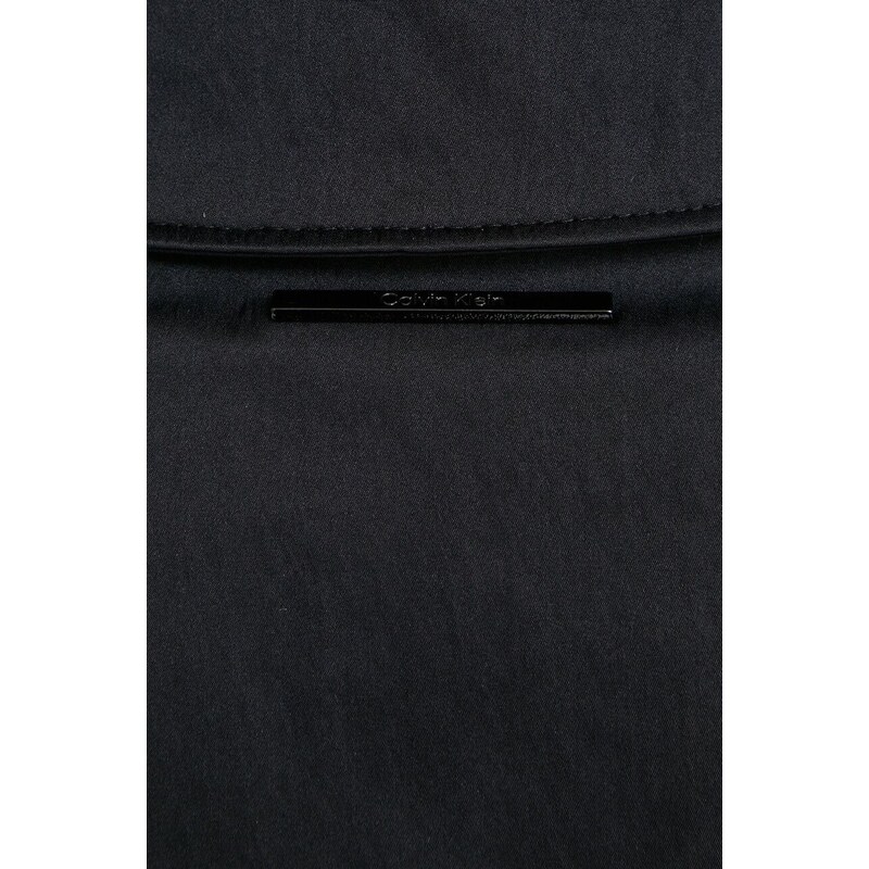 Trench kabát Calvin Klein dámský, černá barva, přechodný, dvouřadový
