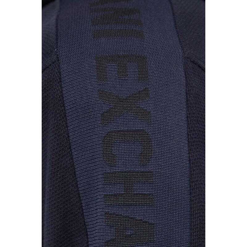 Mikina Armani Exchange pánská, tmavomodrá barva, s kapucí, vzorovaná, 3DZGLA ZJLGZ