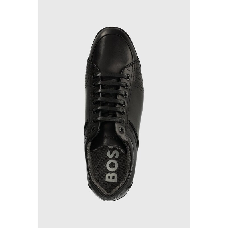 Kožené sneakers boty BOSS Saturn černá barva, 50498282