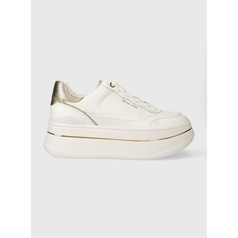 Kožené sneakers boty MICHAEL Michael Kors Hayes bílá barva, 43R4HYFS2L