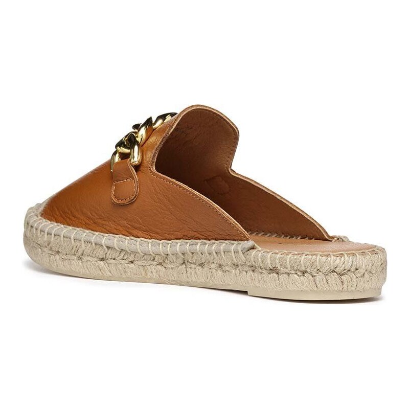 Kožené espadrilky Geox D LAMPEDUSA B hnědá barva, D36V0B00085C6001