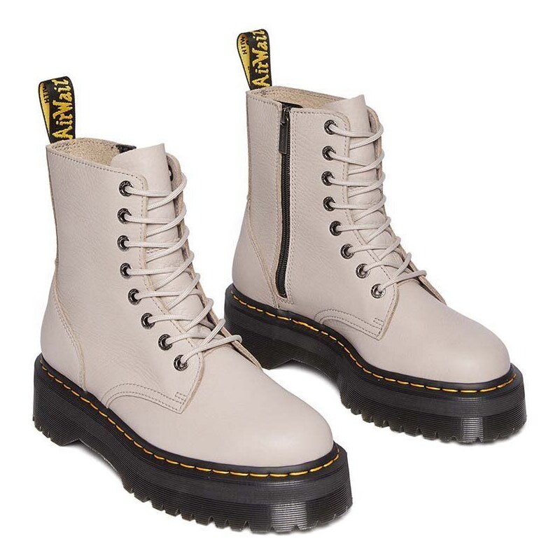 Kožené workery Dr. Martens Jadon III dámské, béžová barva, na platformě, DM31159348