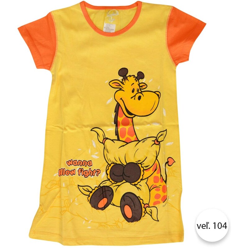 Dívčí noční košile ŽIRAFKA-2, vel.104, žlutá, Vienetta Secret
