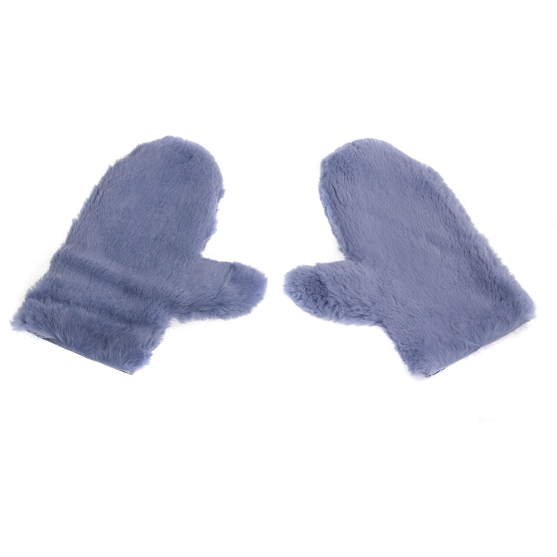 Splus Relaxační masážní rukavice z králičí kožešiny MAR61 pár světle modrá