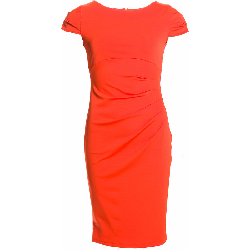 Dámské elegantní šaty s řasením na boku - oranžová - LGlamorous by Glam