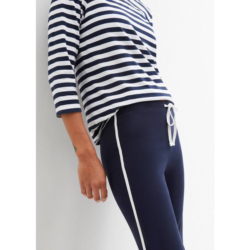 bonprix Sportovní strečové kalhoty, rovný střih Modrá